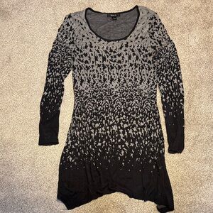 Style & Co. Black and Gray Long Sleeve Dress